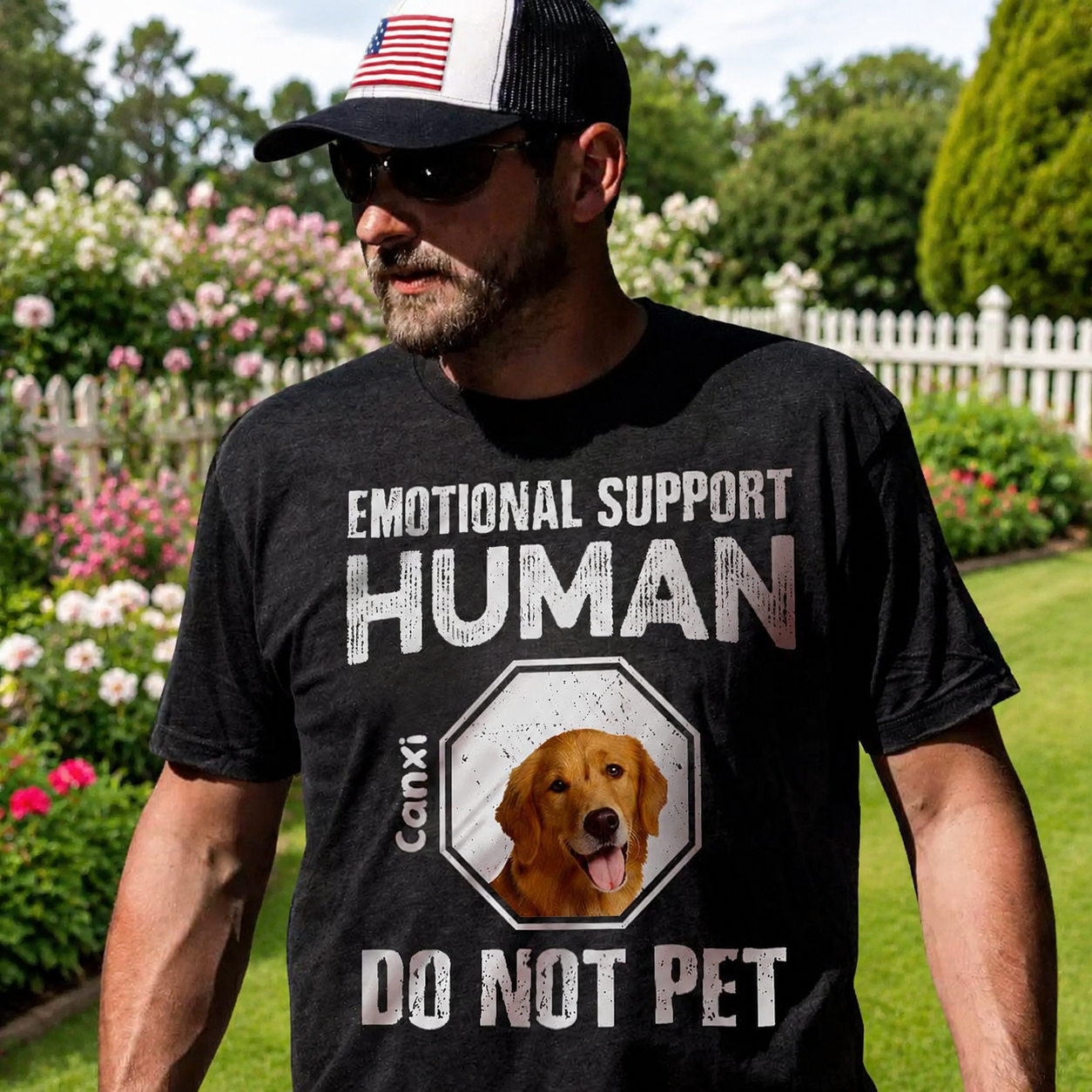 Custom Emotional Support Human Front T-Shirt — Gift for Dog Lovers MRDF7