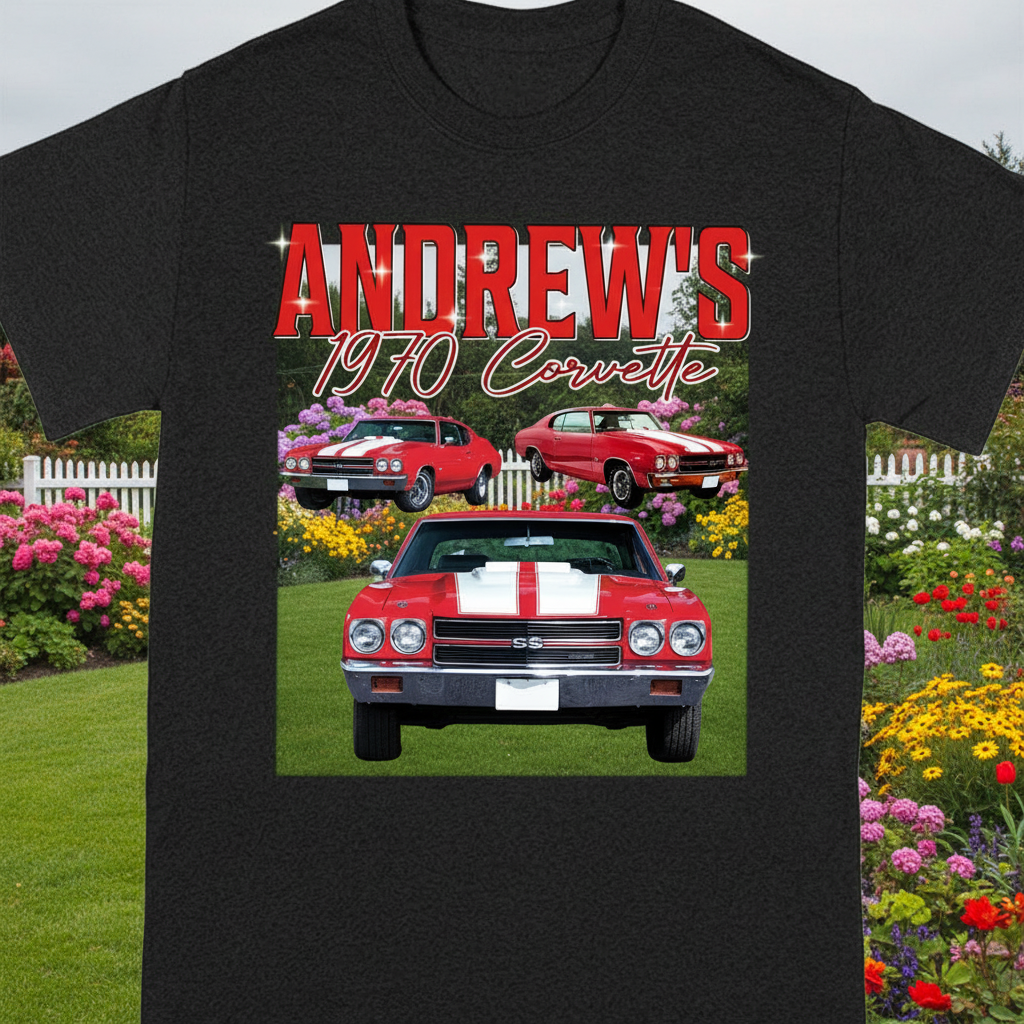 Custom Classic Car Portrait Retro T-Shirt — Custom Gift QFKNR