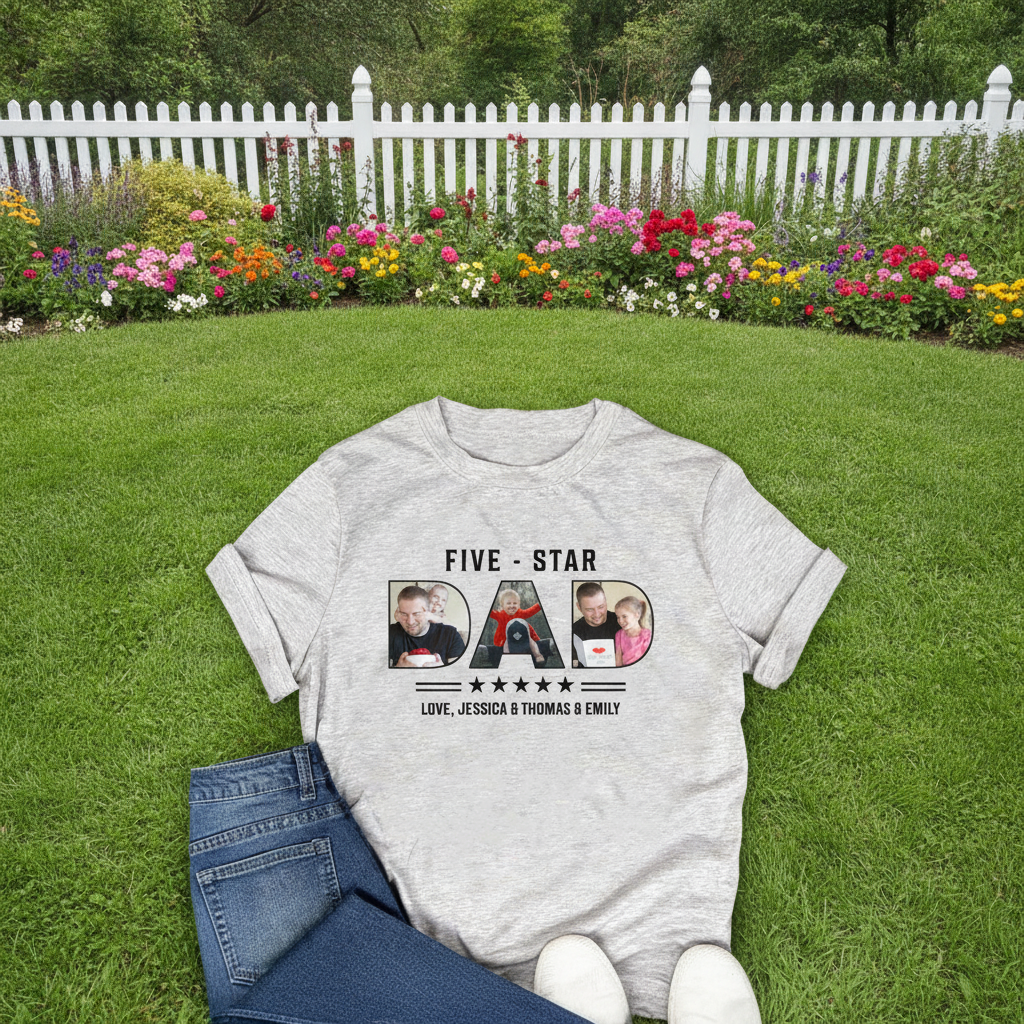 Custom Five Star Dad C316 T-Shirt — Gift for Dad JMZCM
