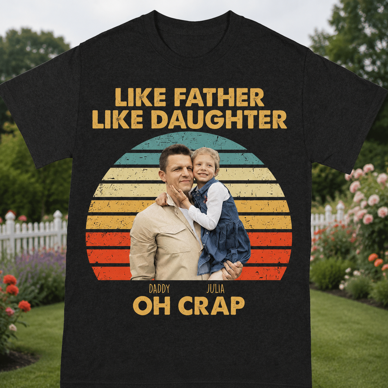 Custom Like Father Daughter Retro T-Shirt — Gift for Dad H4JPY