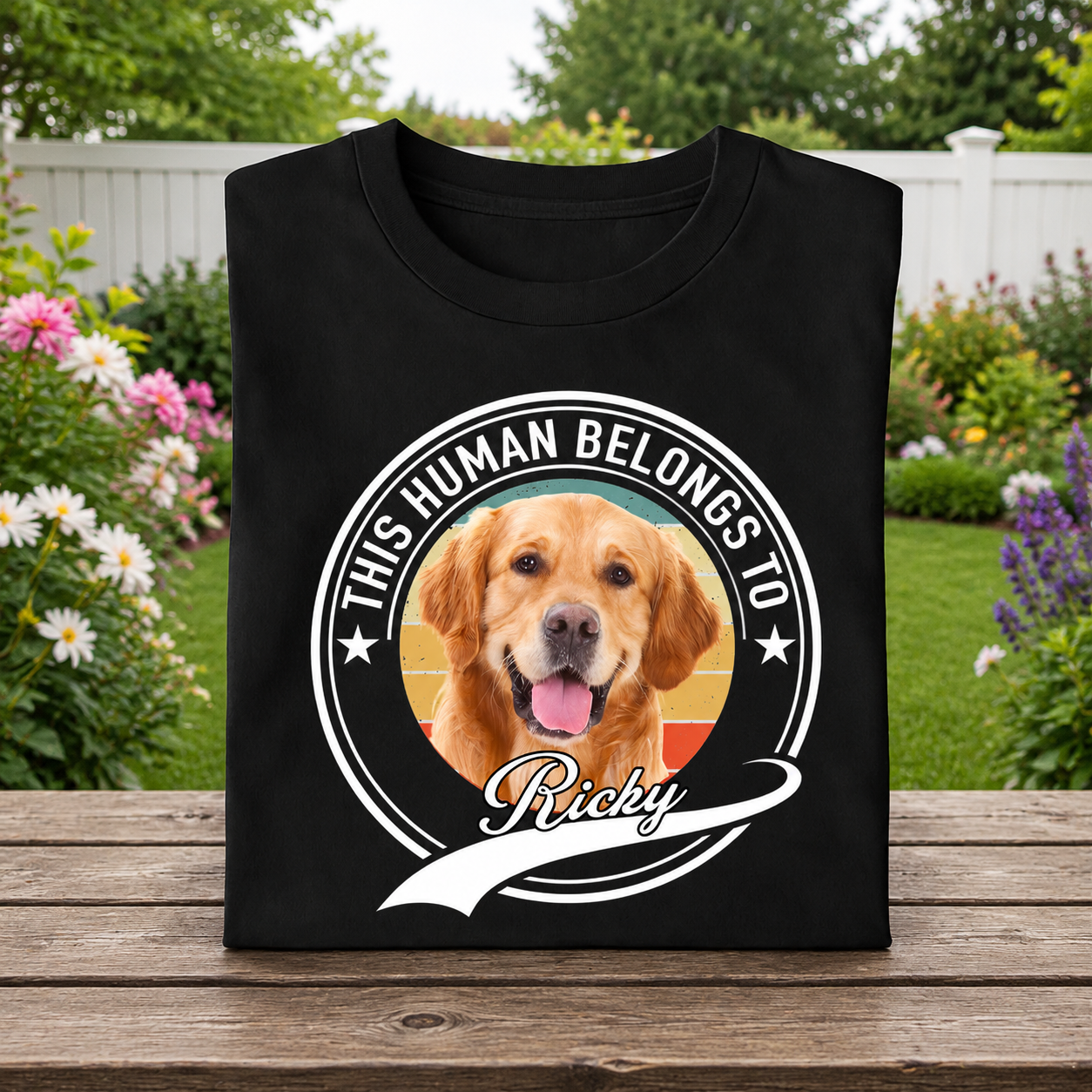 Custom Human Belongs Dog Cat T-Shirt — Gift for Cat Lovers 8V84U