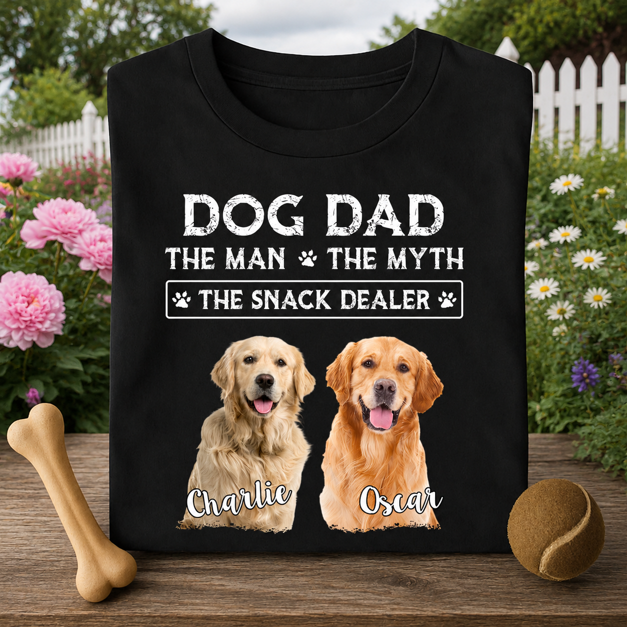 Custom Dog Dad Myth Snack T-Shirt — Gift for Dad D656R