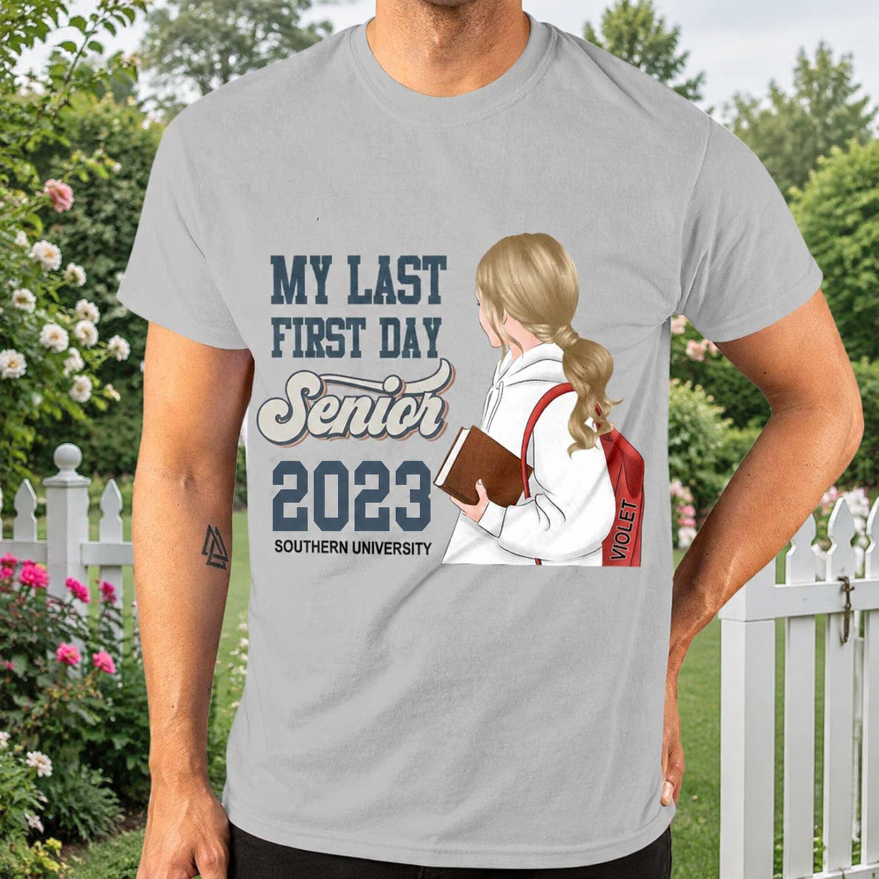 Custom Ltt98 Backtoschool Mylastfirstsenioryear T-Shirt — Custom Gift MSJQ5