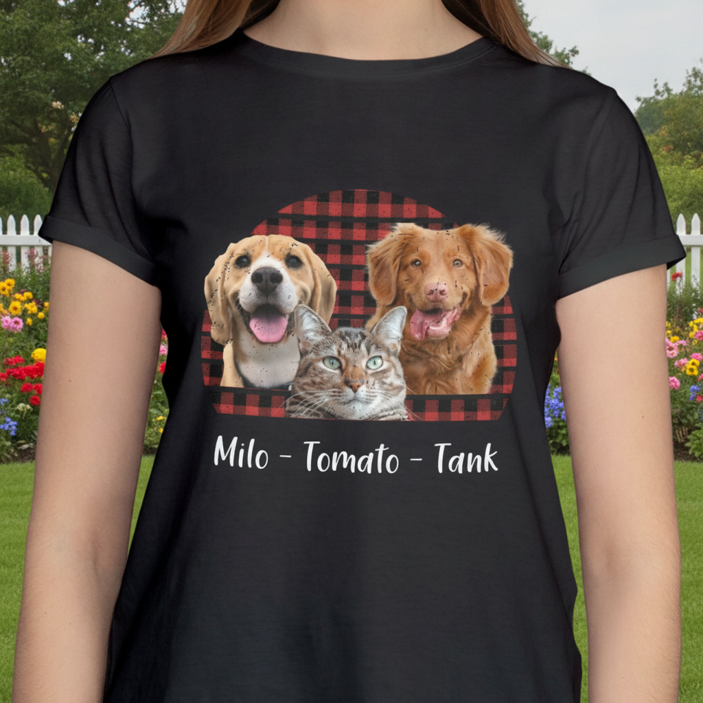 Custom Dog Cat Multiple Background T-Shirt — Gift for Cat Lovers DGR63