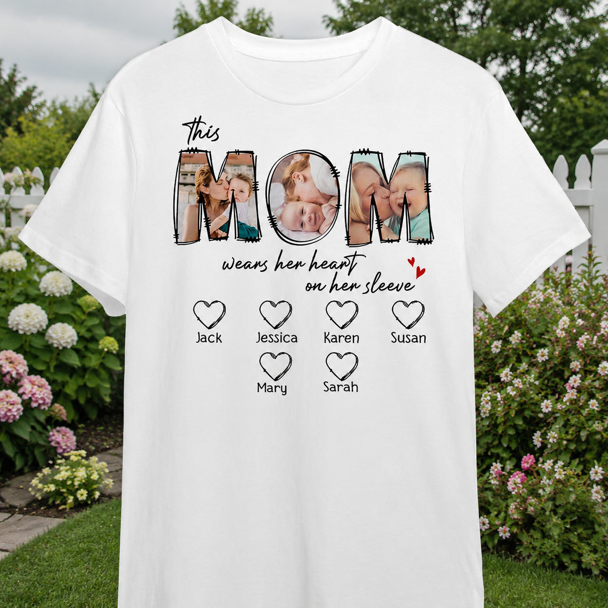 Custom This Mama Wears Heart T-Shirt — Custom Gift P6DYT