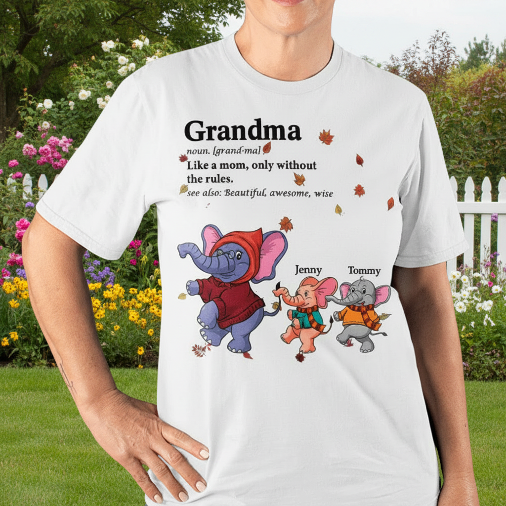 Custom Template Elephants Grandmasaurus T-Shirt — Gift for Mom ZJCV3