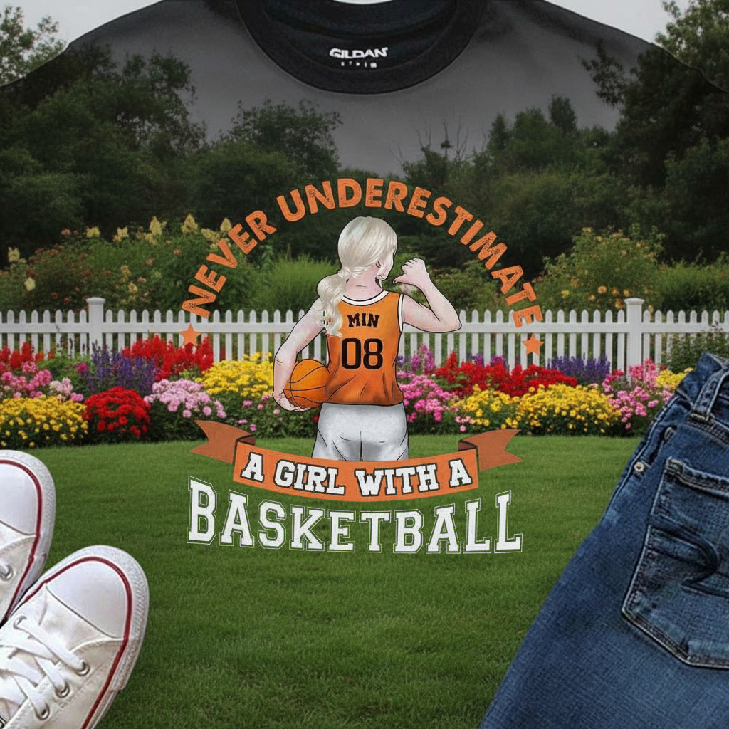 Custom Basketball Never Underestimate Girl T-Shirt — Custom Gift 62TFG