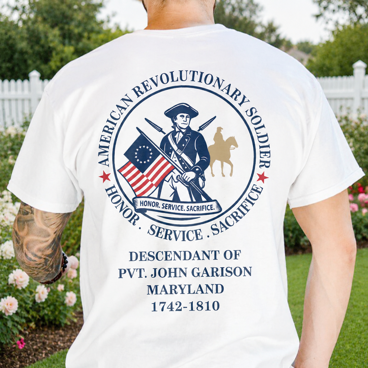 Custom Descendant Patriot Honor Service T-Shirt — Custom Gift WYR5V