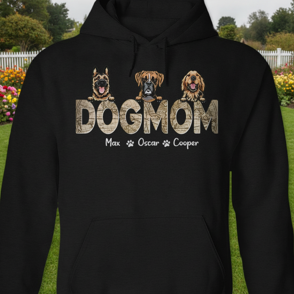 Custom Dog Dad Vintage Map T-Shirt — Gift for Dad ENESN