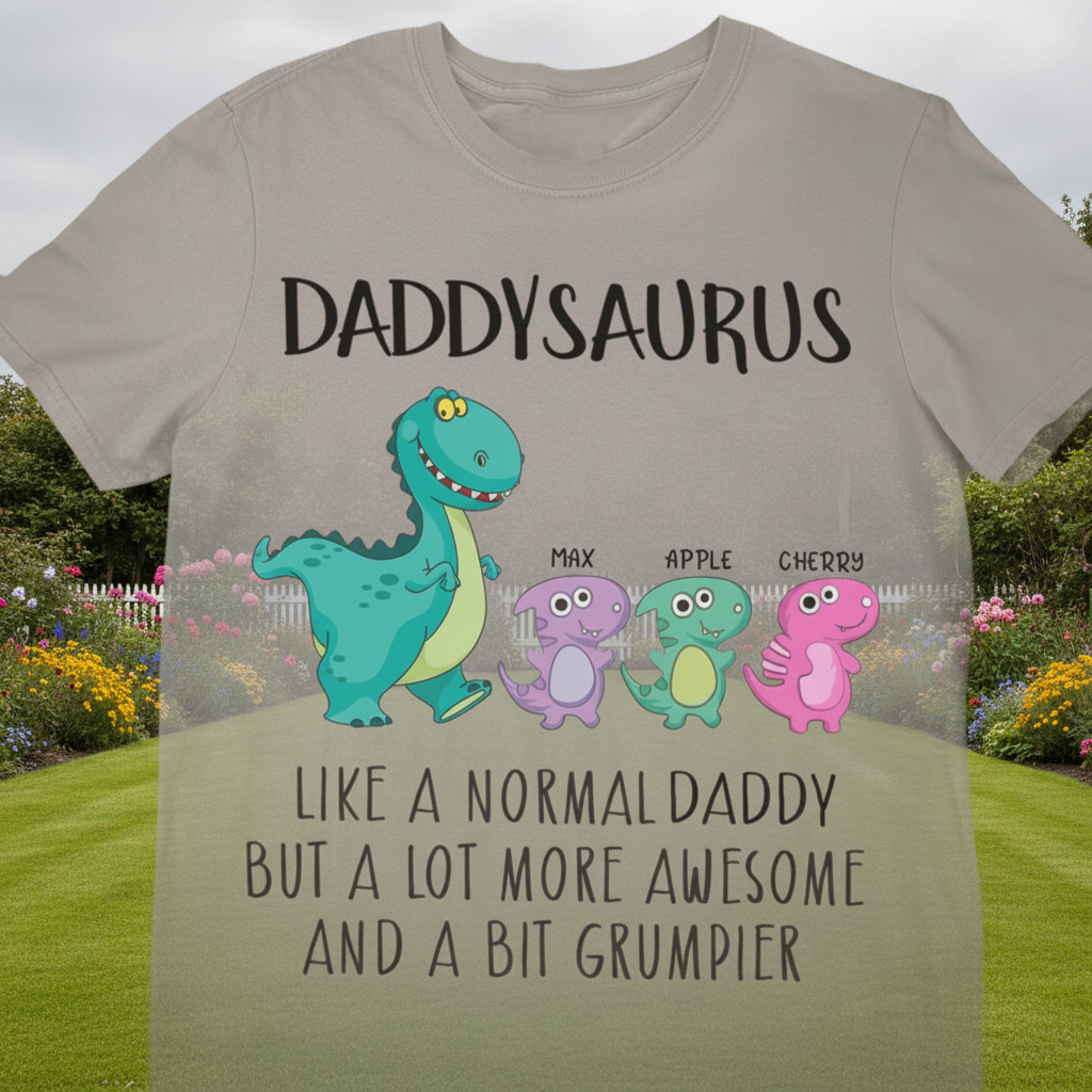 Custom Papasaurus Like Normal Daddy T-Shirt — Gift for Dad XGYBC
