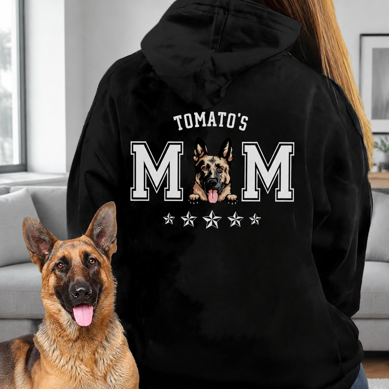 Custom Dog Dad Mom Backside T-Shirt — Gift for Dad MMQZQ