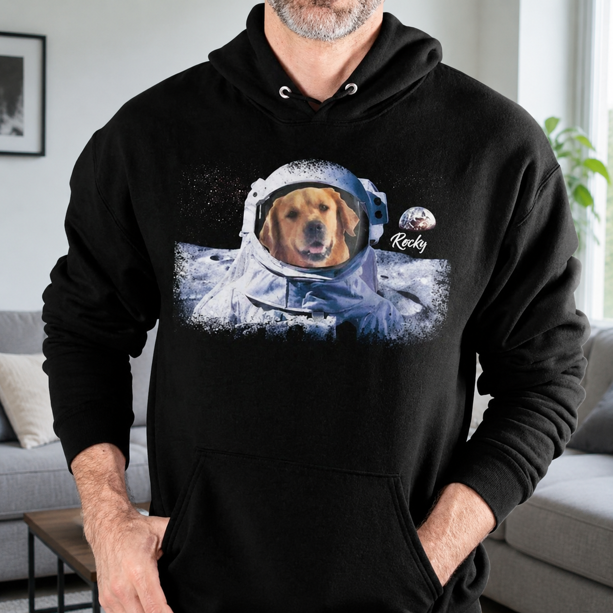 Custom Dog Astronut Image T-Shirt — Gift for Dog Lovers P62GF