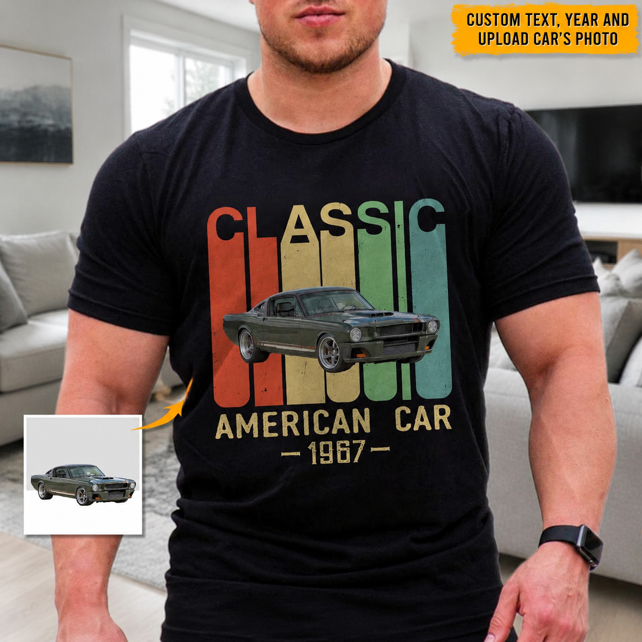 Custom Classic Car Vintage T-Shirt — Custom Gift 7DQ9B