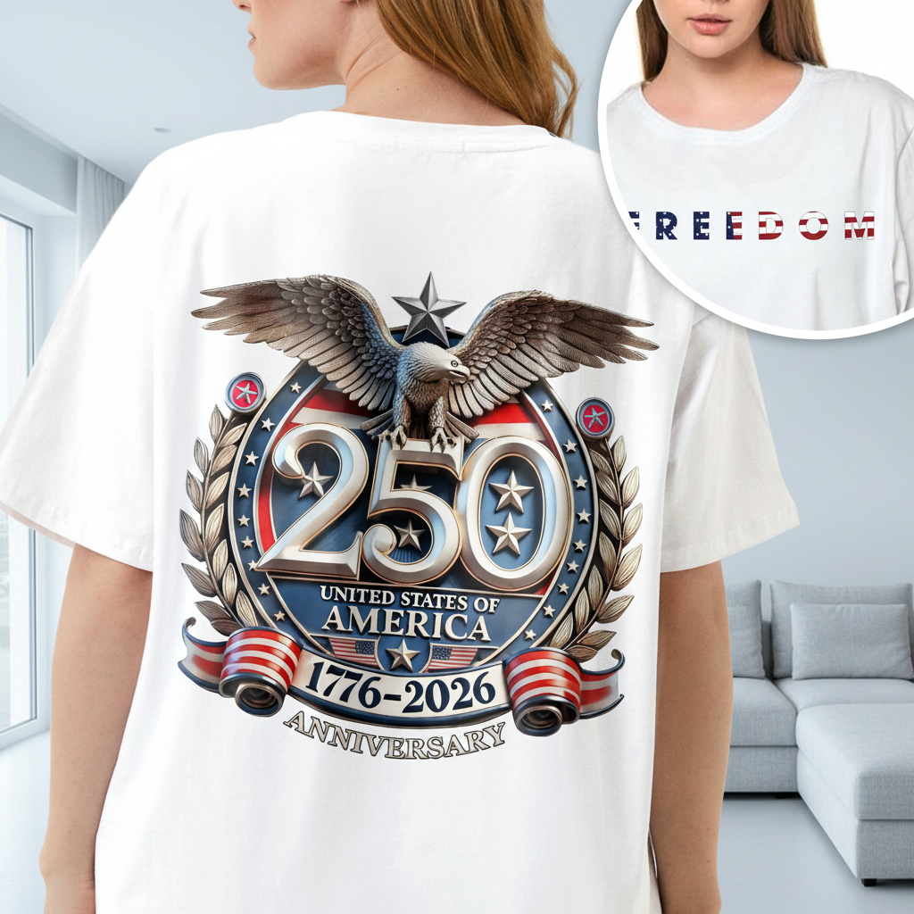 Custom Freedom Usa Eagles 250th T-Shirt — Patriotic Gift B7H2X
