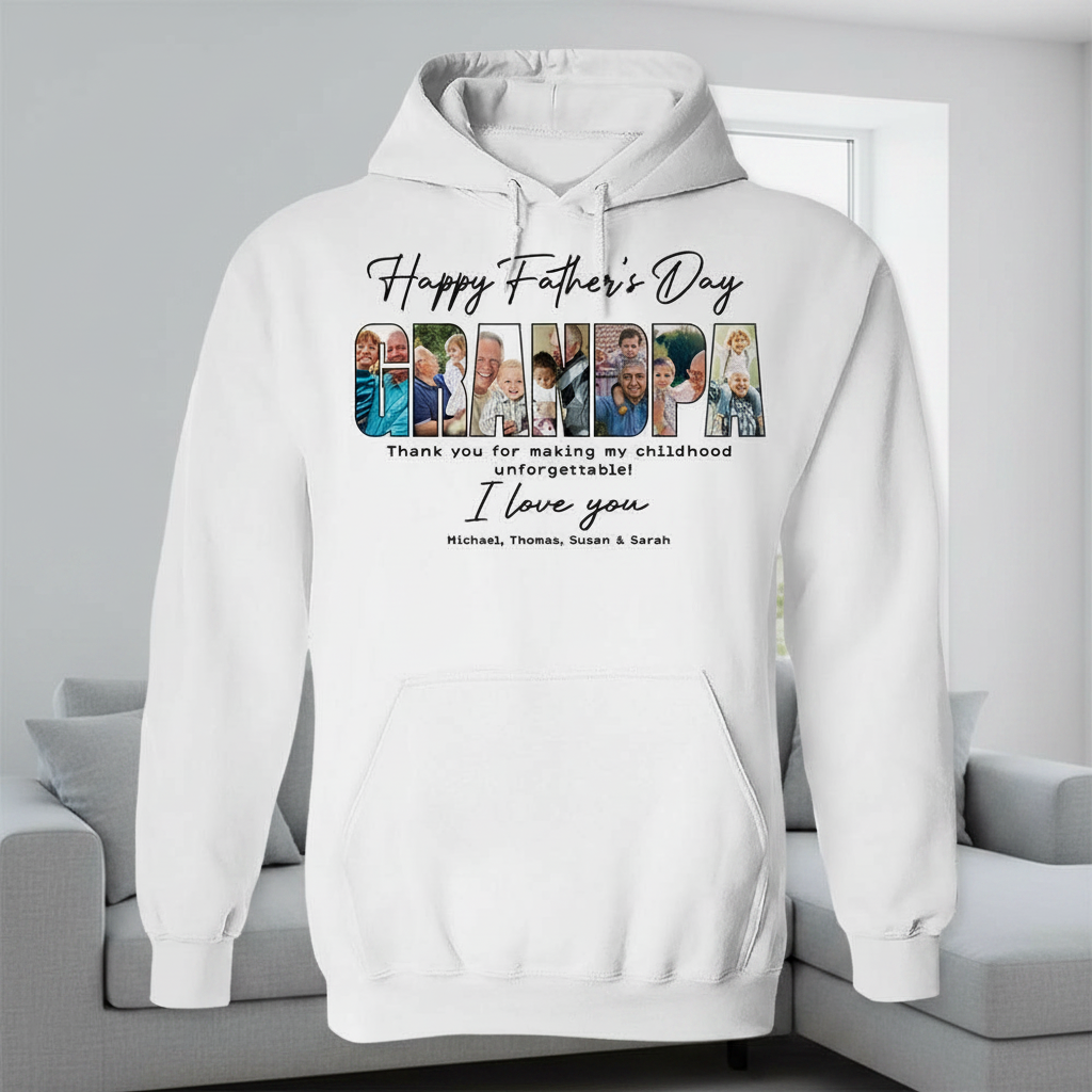 Custom Happy Fathers Day Grandpa T-Shirt — Gift for Dad ZSWQ8