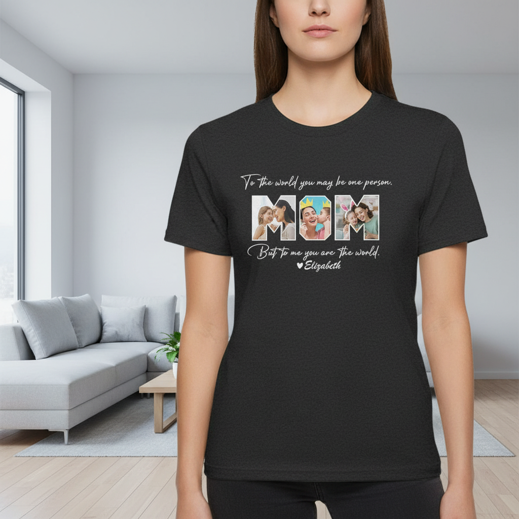 Custom Happy Mothers Day Dark T-Shirt — Gift for Mom TVEUU