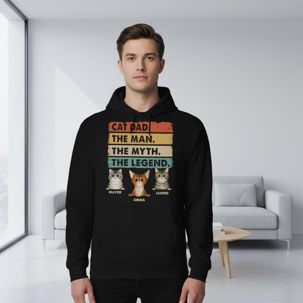 Custom Cat Dad Myth Legend T-Shirt — Gift for Dad ZPZ4G