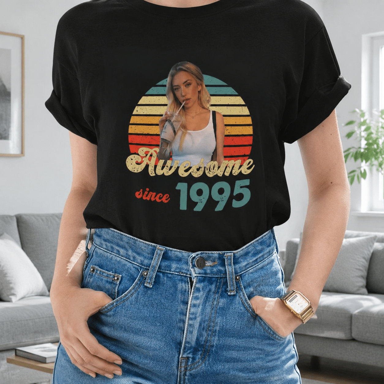 Custom Ah97 Vintage Retro Awesome T-Shirt — Custom Gift B7RC2