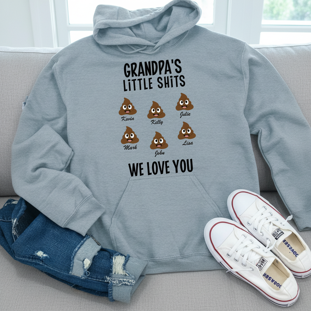 Custom Grandpas Little Shits Family T-Shirt — Gift for Dad E2MX4