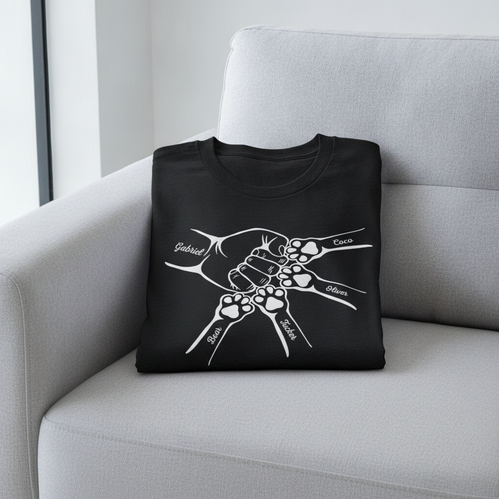 Custom Dog Dad Lover Dark T-Shirt — Gift for Dad P5BW9