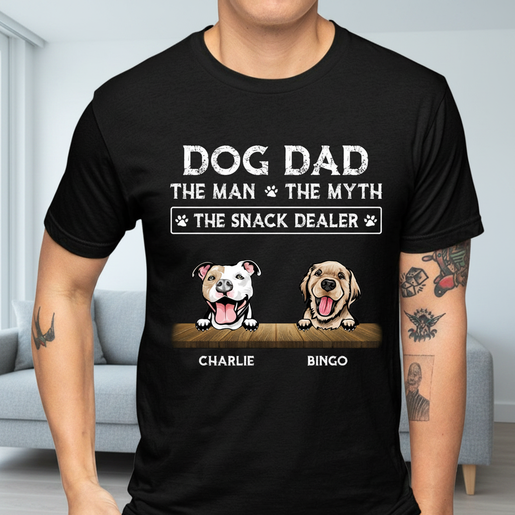 Custom Dog Dad Myth Snack T-Shirt — Gift for Dad HNZGV