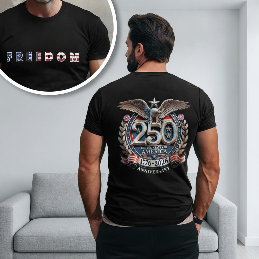 Custom Freedom Usa Eagles 250th T-Shirt — Patriotic Gift 6UFZ2
