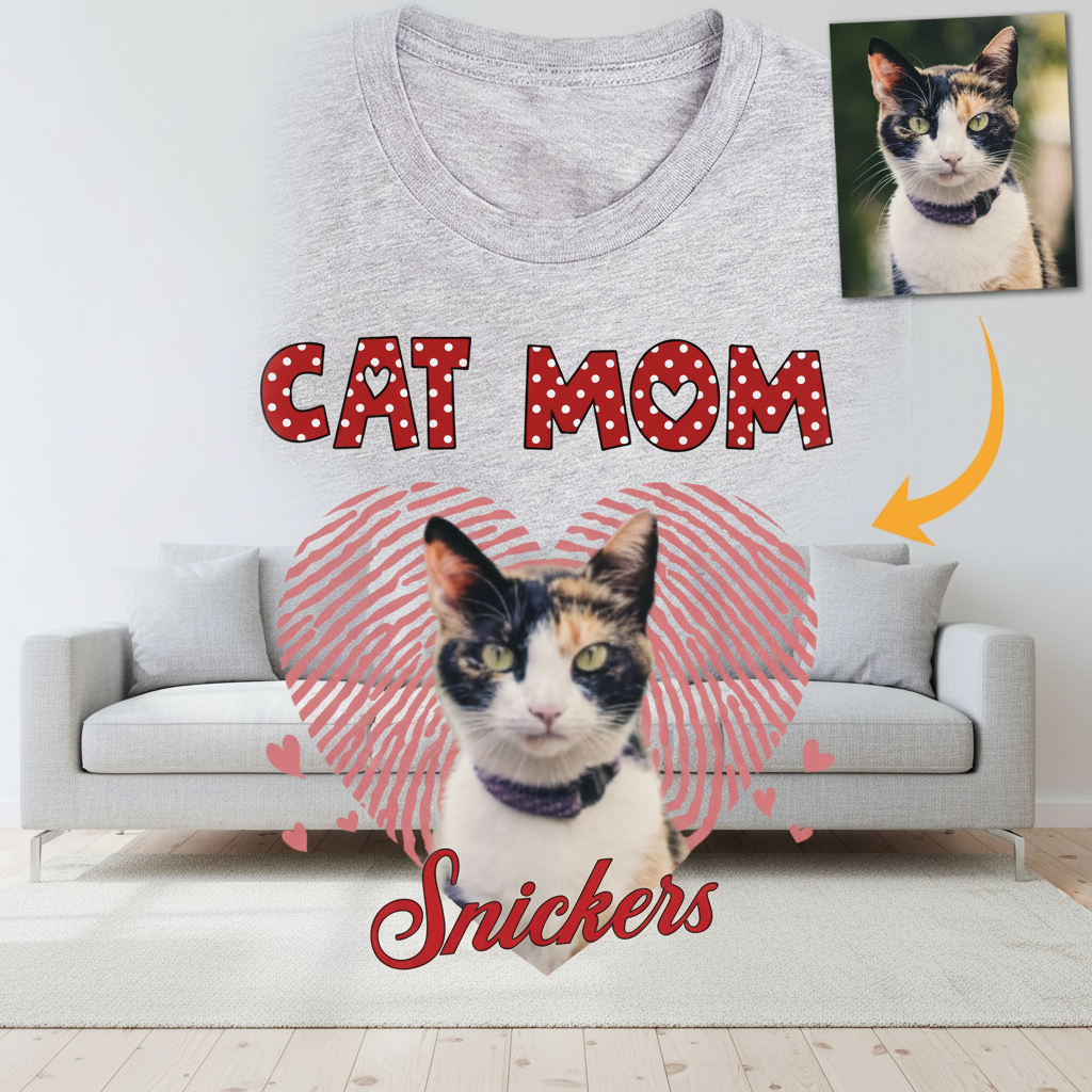 Custom Dog Mom Cat C550v3 T-Shirt — Gift for Mom 4EU4A