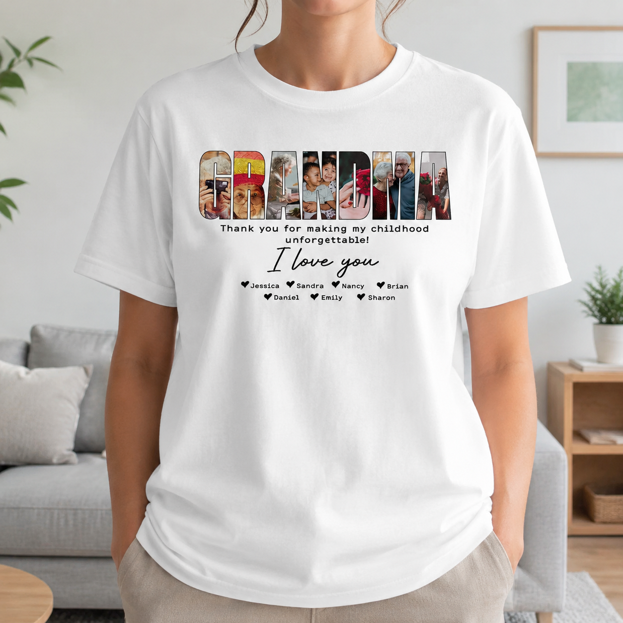 Custom Grandma From Grandkids Bright T-Shirt — Gift for Mom FUNRD