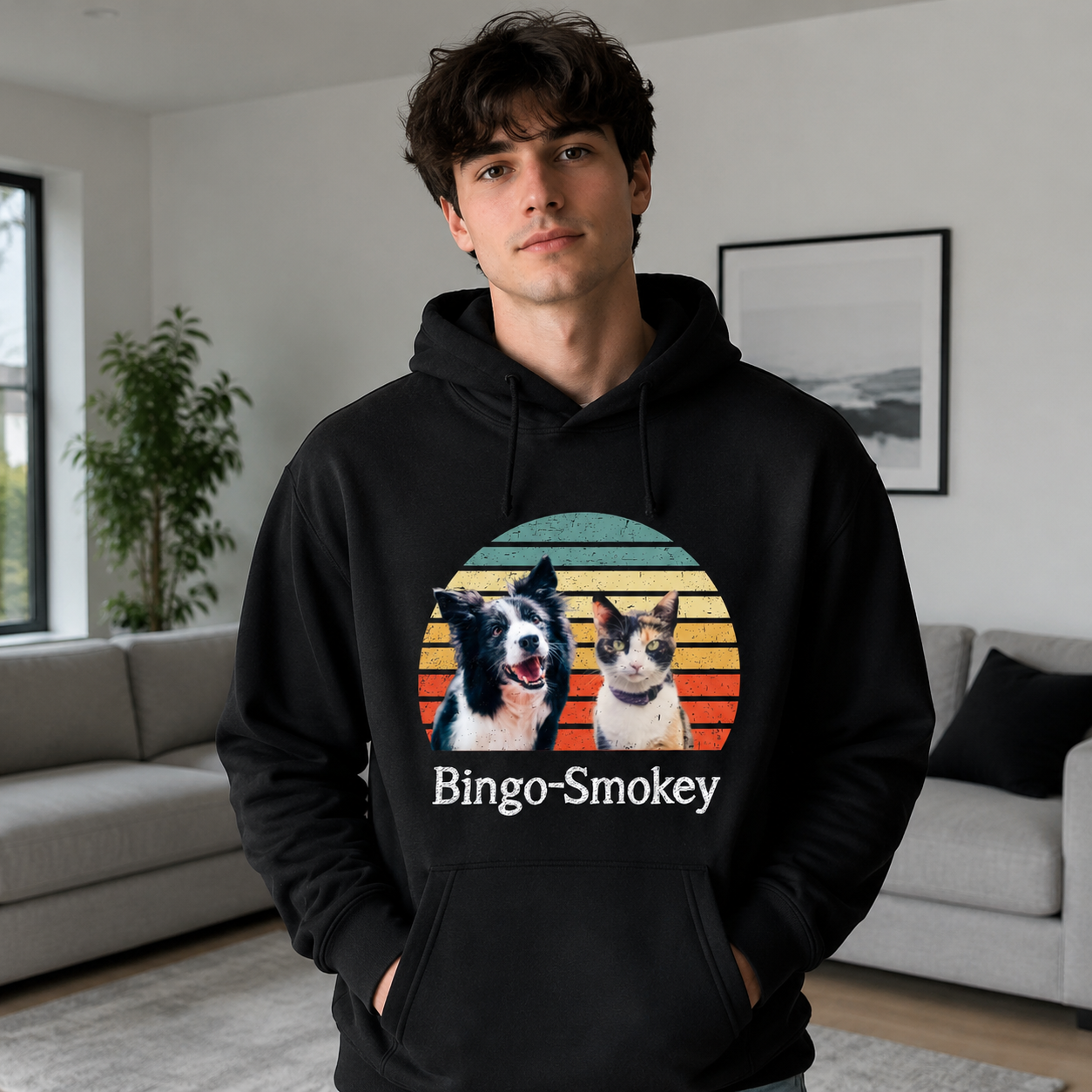 Custom Dog Cat Vintage Retro Sweatshirt — Gift for Cat Lovers T7RS3