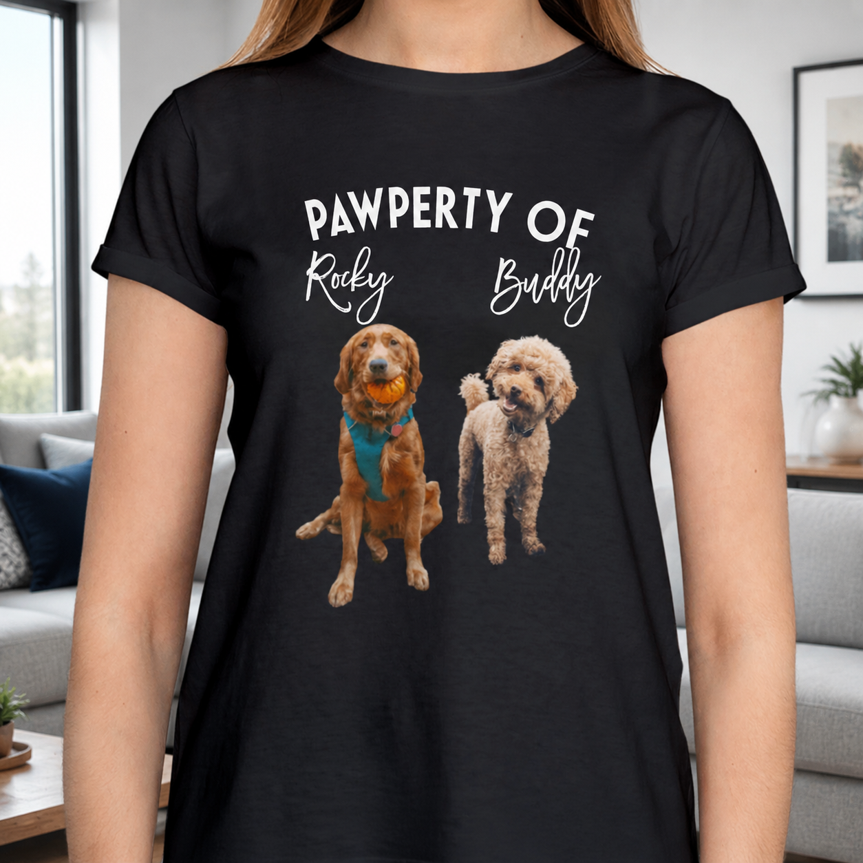 Custom Pawperty My Dogs Pet T-Shirt — Gift for Dog Lovers BMBU8