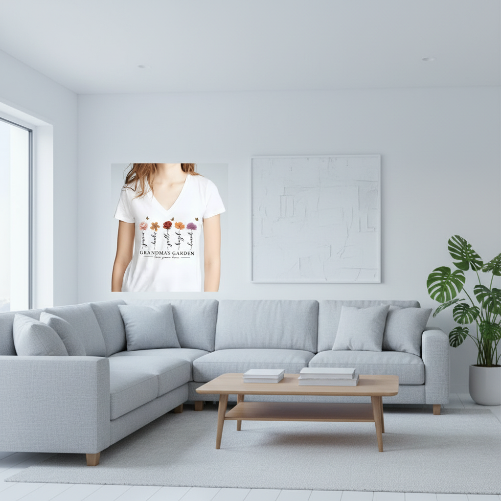 Custom Grandmas Garden Love Grows T-Shirt — Gift for Mom MPUJC