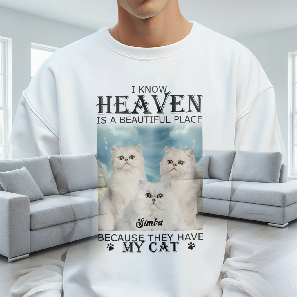 Custom Heaven Have My Cat T-Shirt — Gift for Cat Lovers KK92D