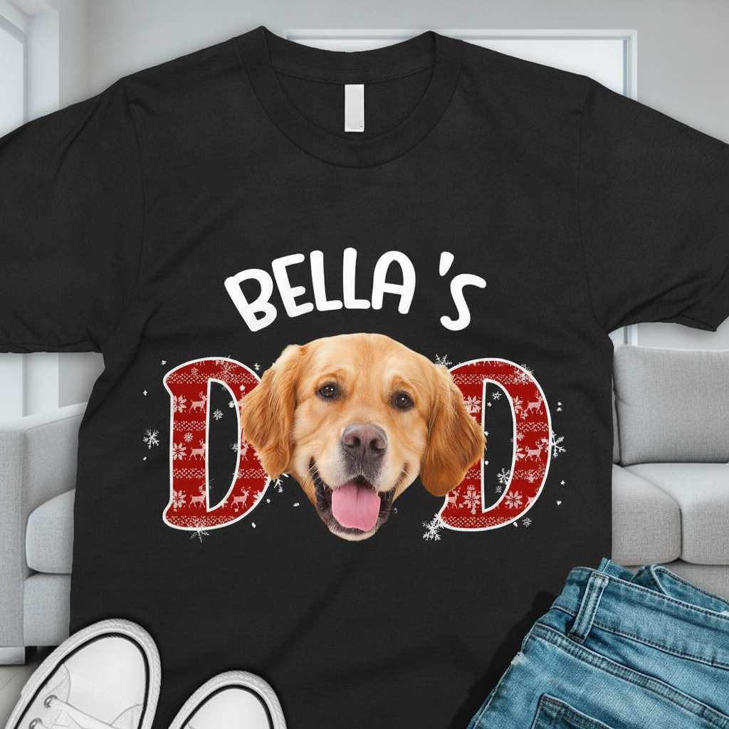 Custom Hpt Dog Cat Dad T-Shirt — Gift for Dad M65GR