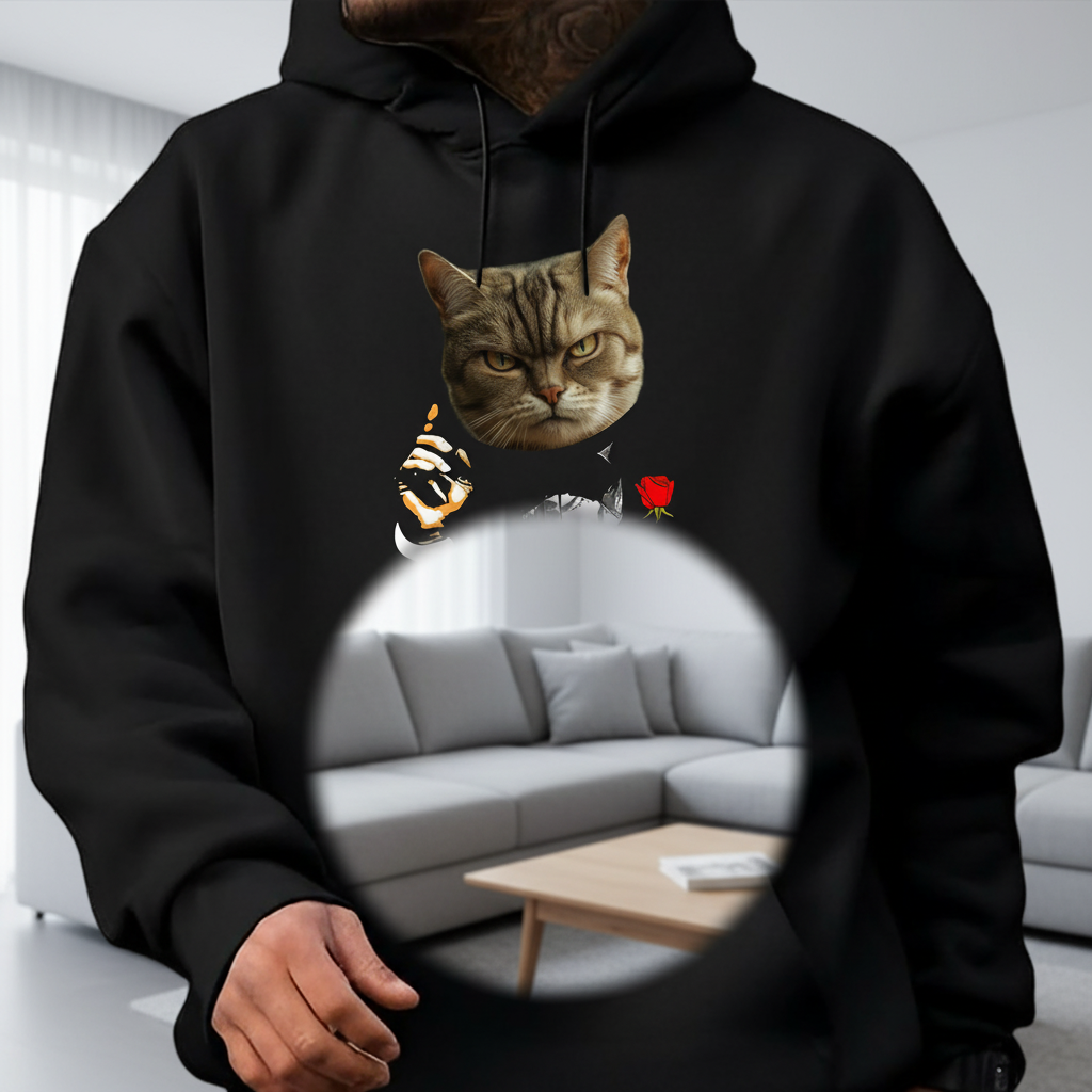 Custom Catfather Gentlemen Cat Dad T-Shirt — Gift for Dad S287F