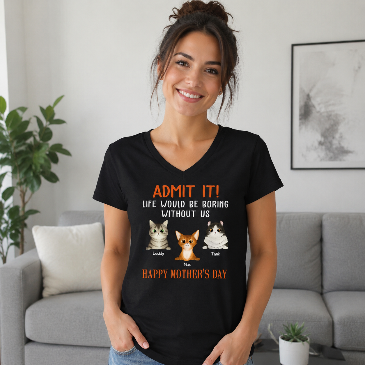 Custom Happy Mothers Day Admit T-Shirt — Gift for Mom T4TZX