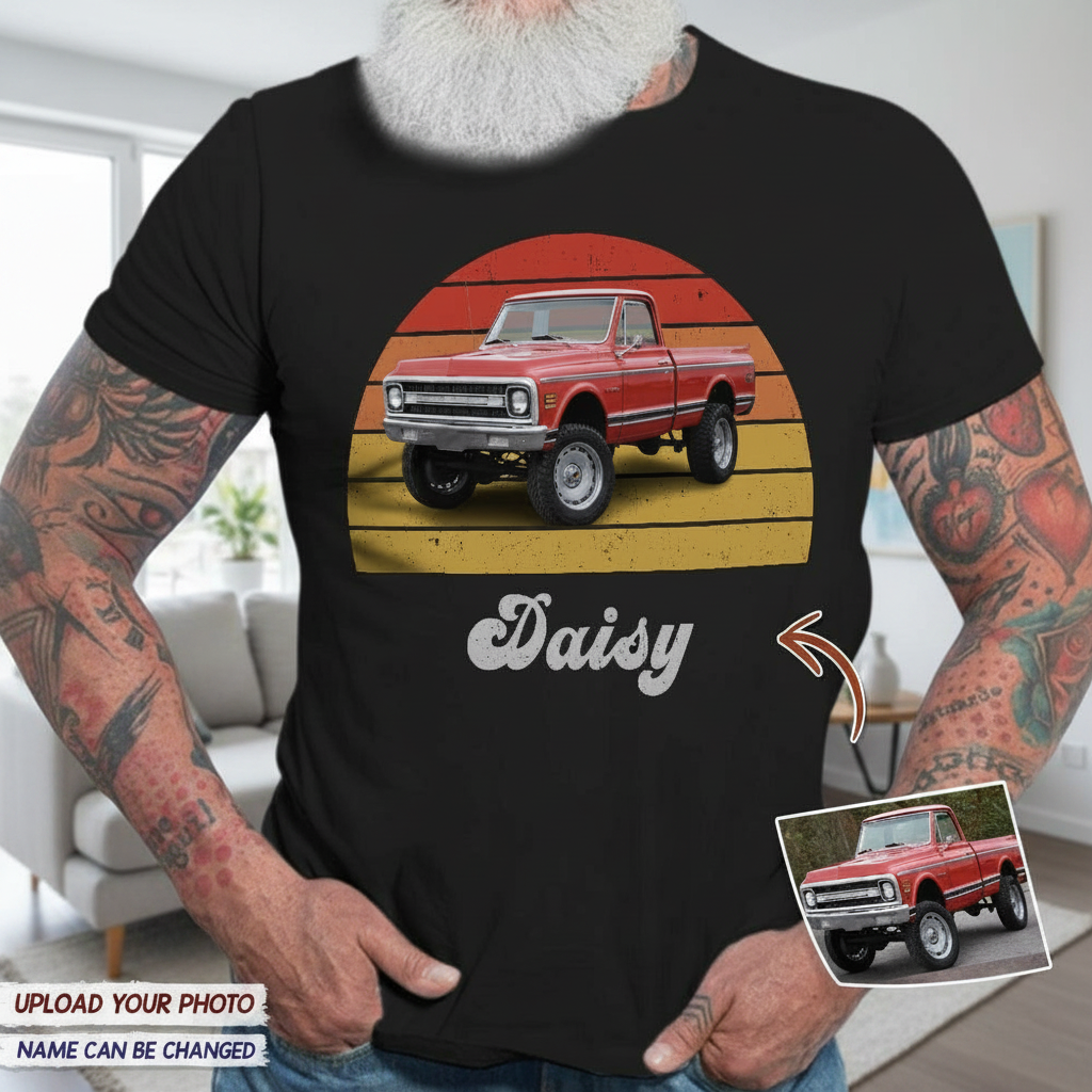 Custom Pickup Truck Vintage Car T-Shirt — Custom Gift CUZ3W