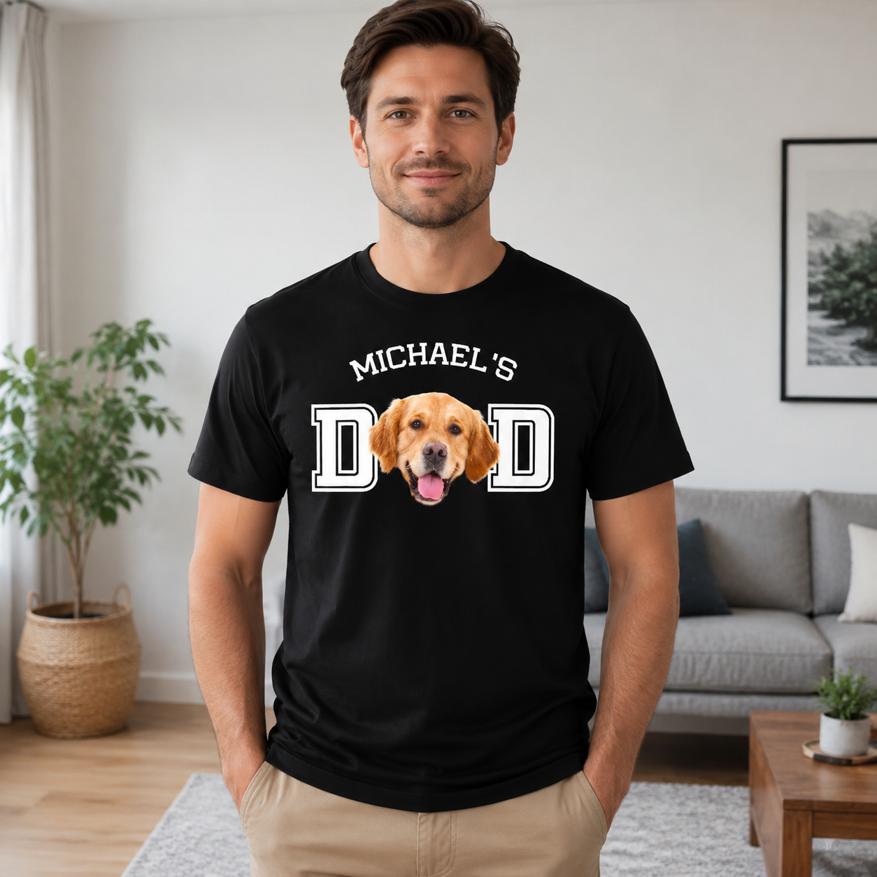 Custom Dog Cat Dad Mom T-Shirt — Gift for Dad DQECZ