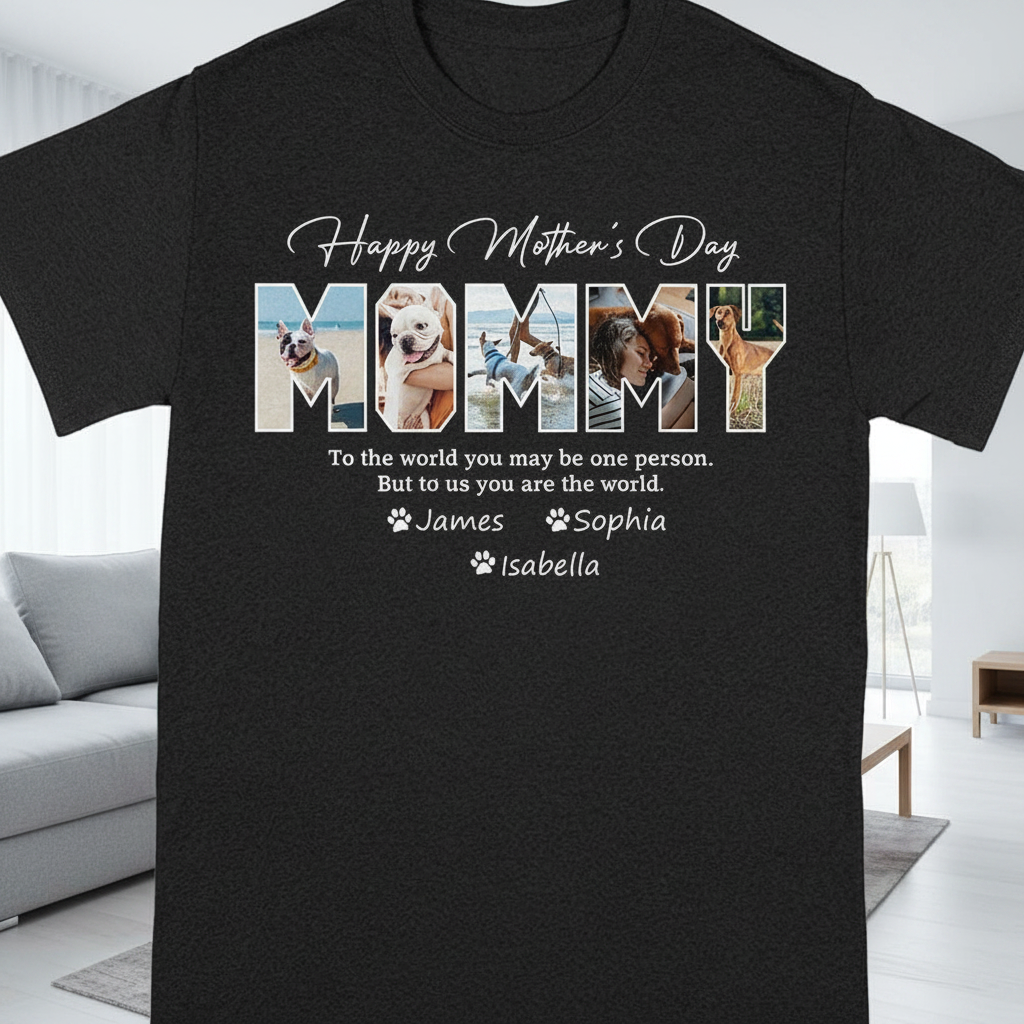 Custom Happy Mothers Day Dog T-Shirt — Gift for Mom ZRRGN
