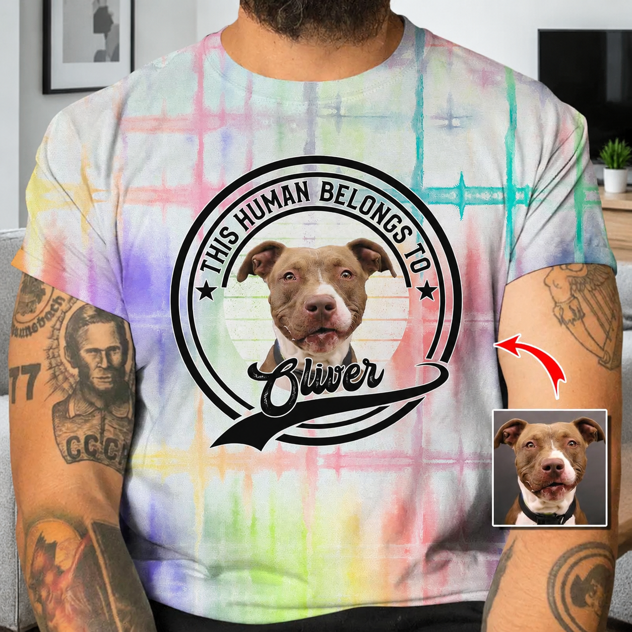 Custom This Human Belongs Dog T-Shirt — Gift for Dog Lovers CXF5W
