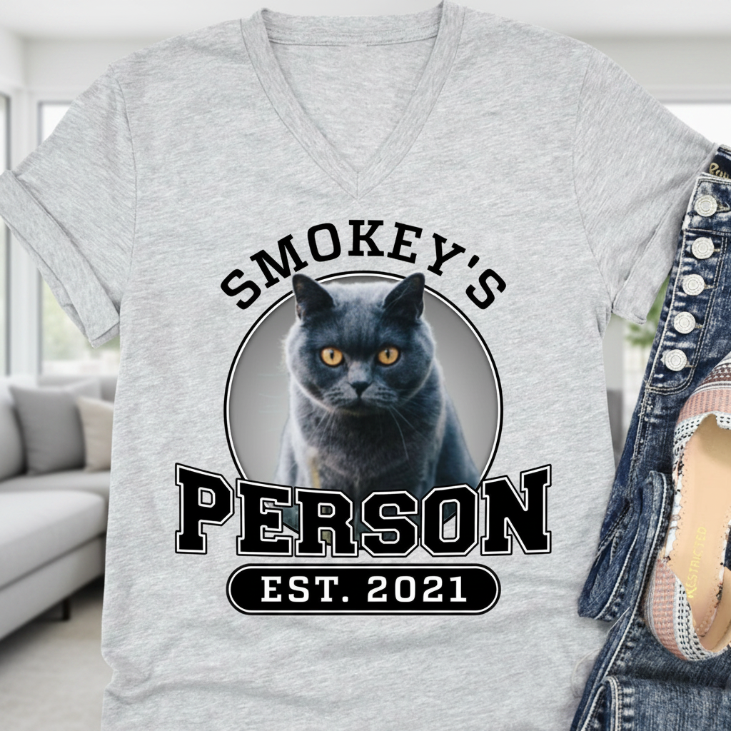 Custom Dog Person Cat Pet T-Shirt — Gift for Cat Lovers UPXXV