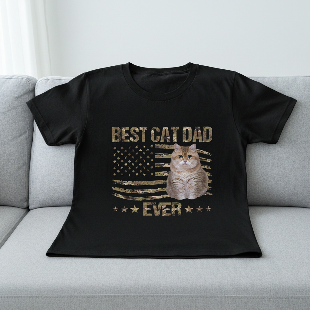 Custom Best Cat Dad Ever T-Shirt — Gift for Dad U429M