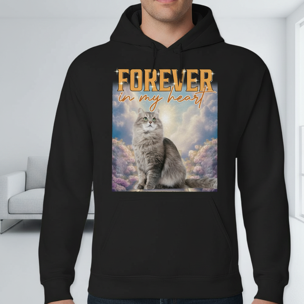 Custom Cat Portrait Retro T-Shirt — Gift for Cat Lovers ZBJXB