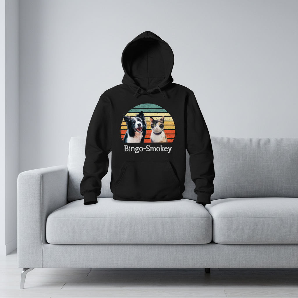 Custom Dog Cat Vintage Retro Sweatshirt — Gift for Cat Lovers P6ERG