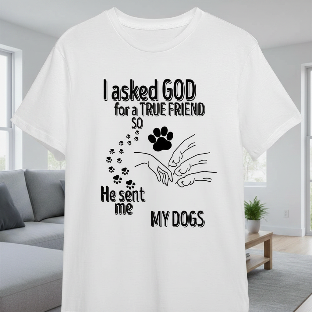 Custom Asked God True Friend T-Shirt — Gift for Dog Lovers VV3Q4