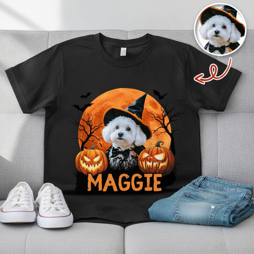 Custom Vtc Halloween Dog Dark T-Shirt — Gift for Dog Lovers ZCRNJ