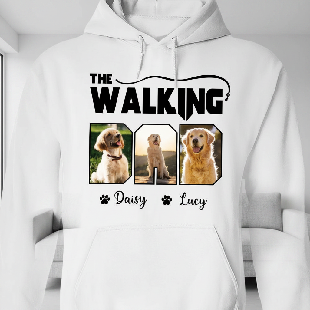 Custom Walking Dad Dog Bright T-Shirt — Gift for Dad M6B6P