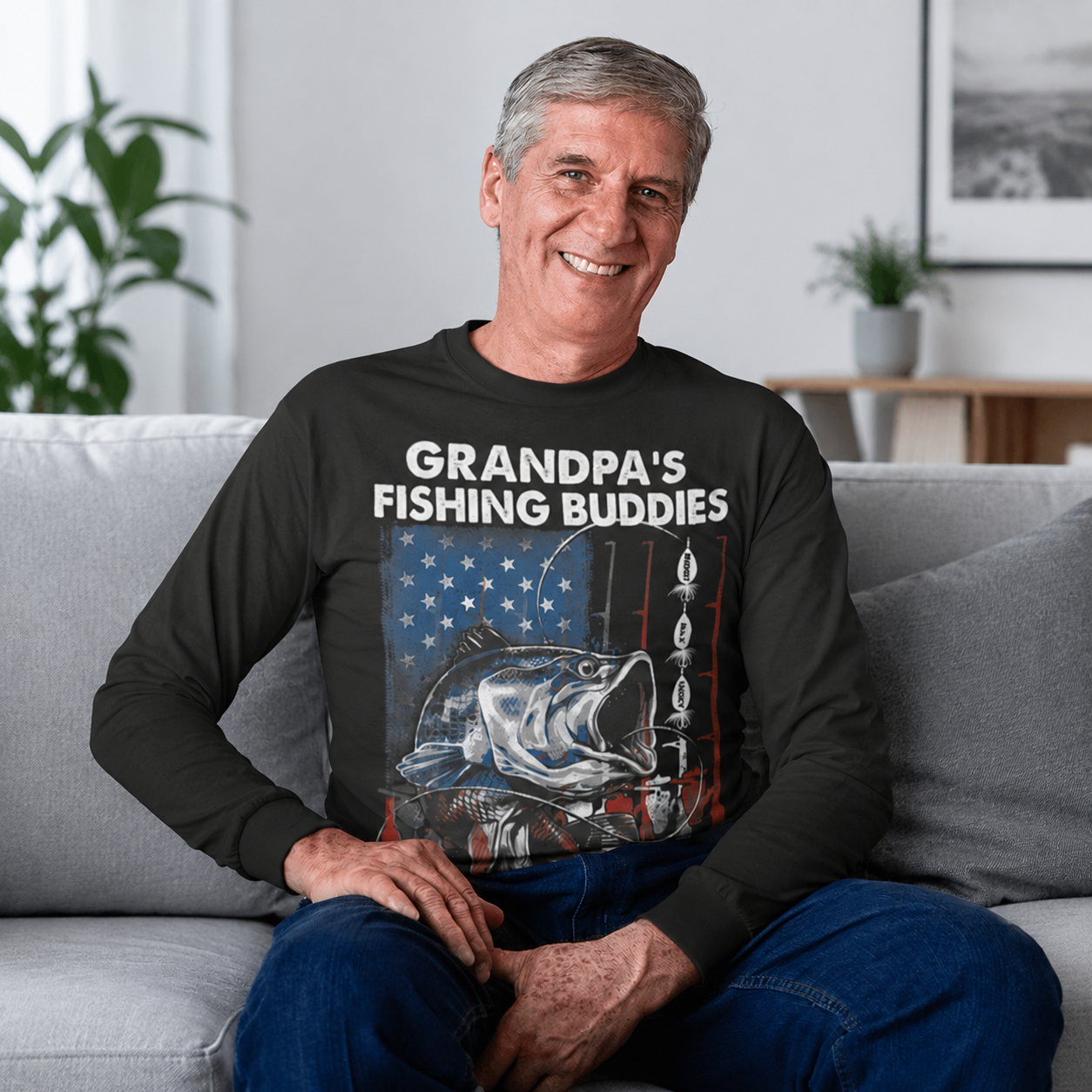 Custom Grandpa Papas Fishing Buddies Garden Flag — Gift for Dad HYXXA