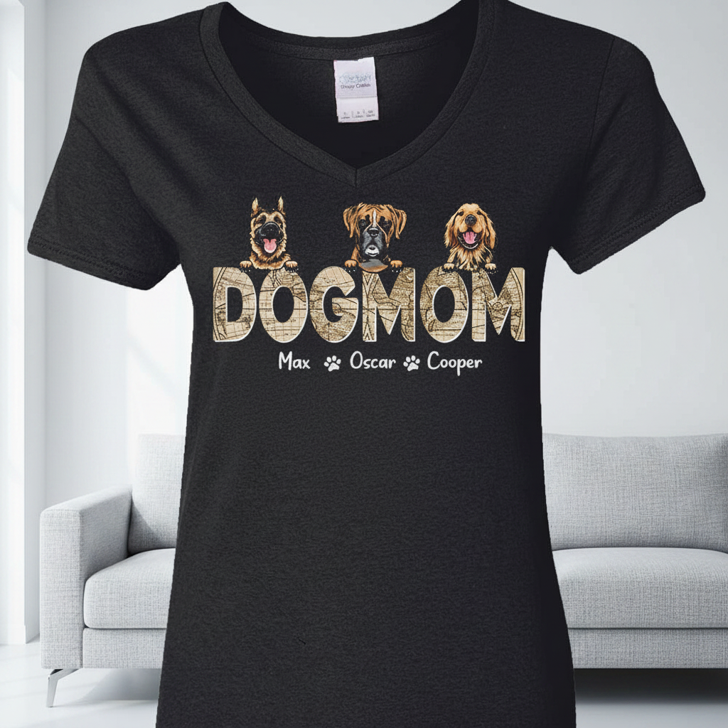 Custom Dog Dad Vintage Map T-Shirt — Gift for Dad ENESN