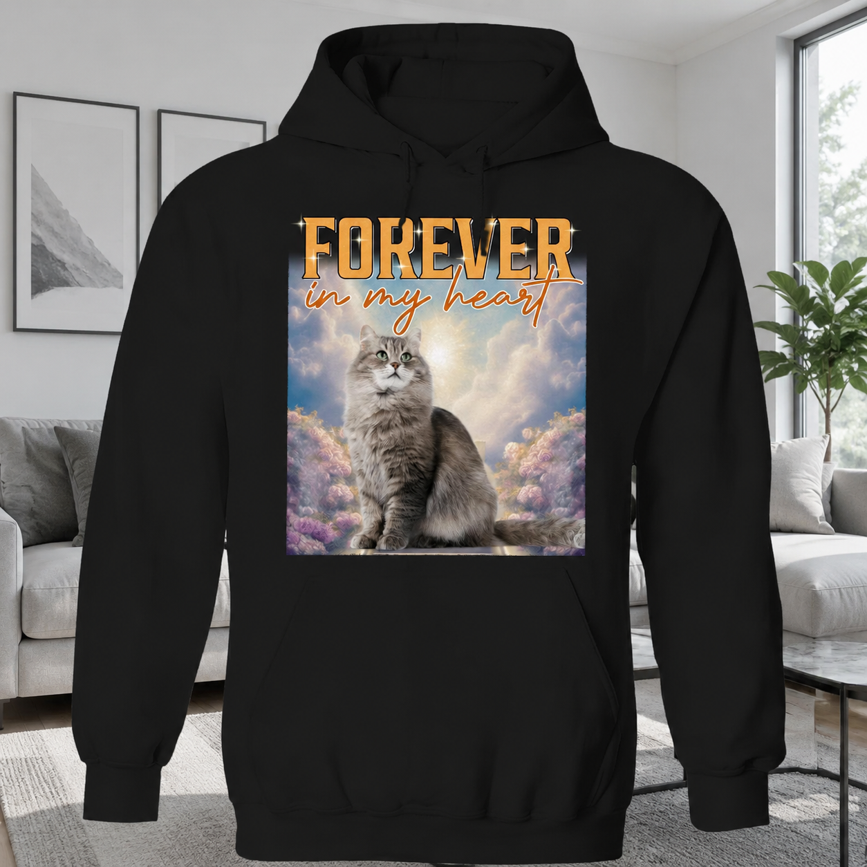 Custom Cat Portrait Retro T-Shirt — Gift for Cat Lovers W9T5W