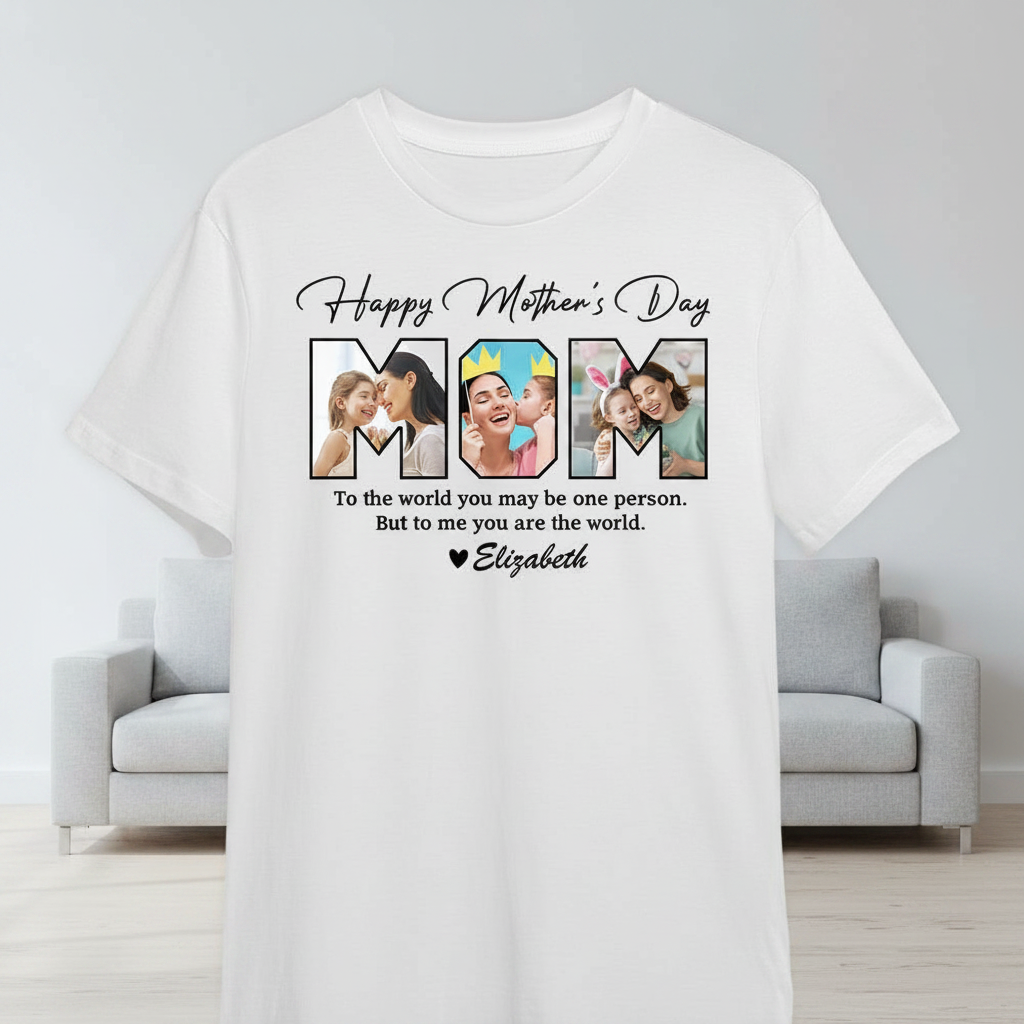 Custom My World Happy Mothers T-Shirt — Gift for Mom NYCDJ